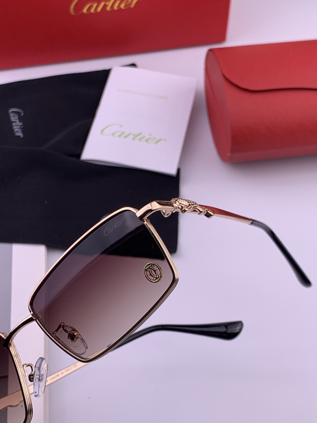 【卡地亚-cartier】 时尚高贵 很美手工🔝🔝高端品质 男女通用太阳眼镜 经典之作 有分量有质感的一