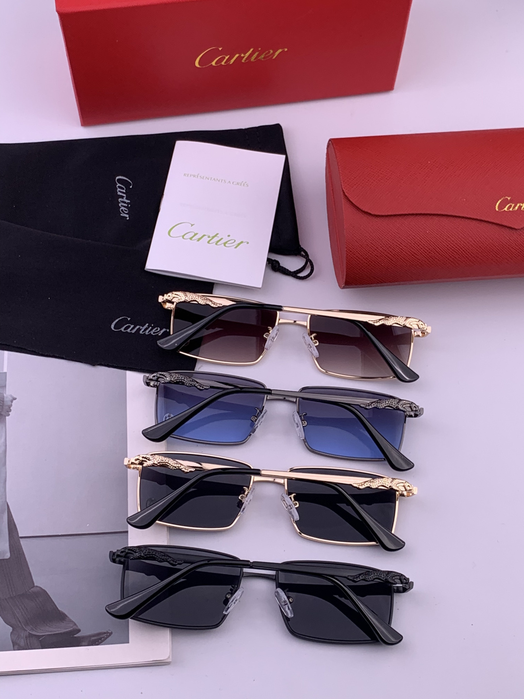 【卡地亚-cartier】 时尚高贵 很美手工🔝🔝高端品质 男女通用太阳眼镜 经典之作 有分量有质感的一