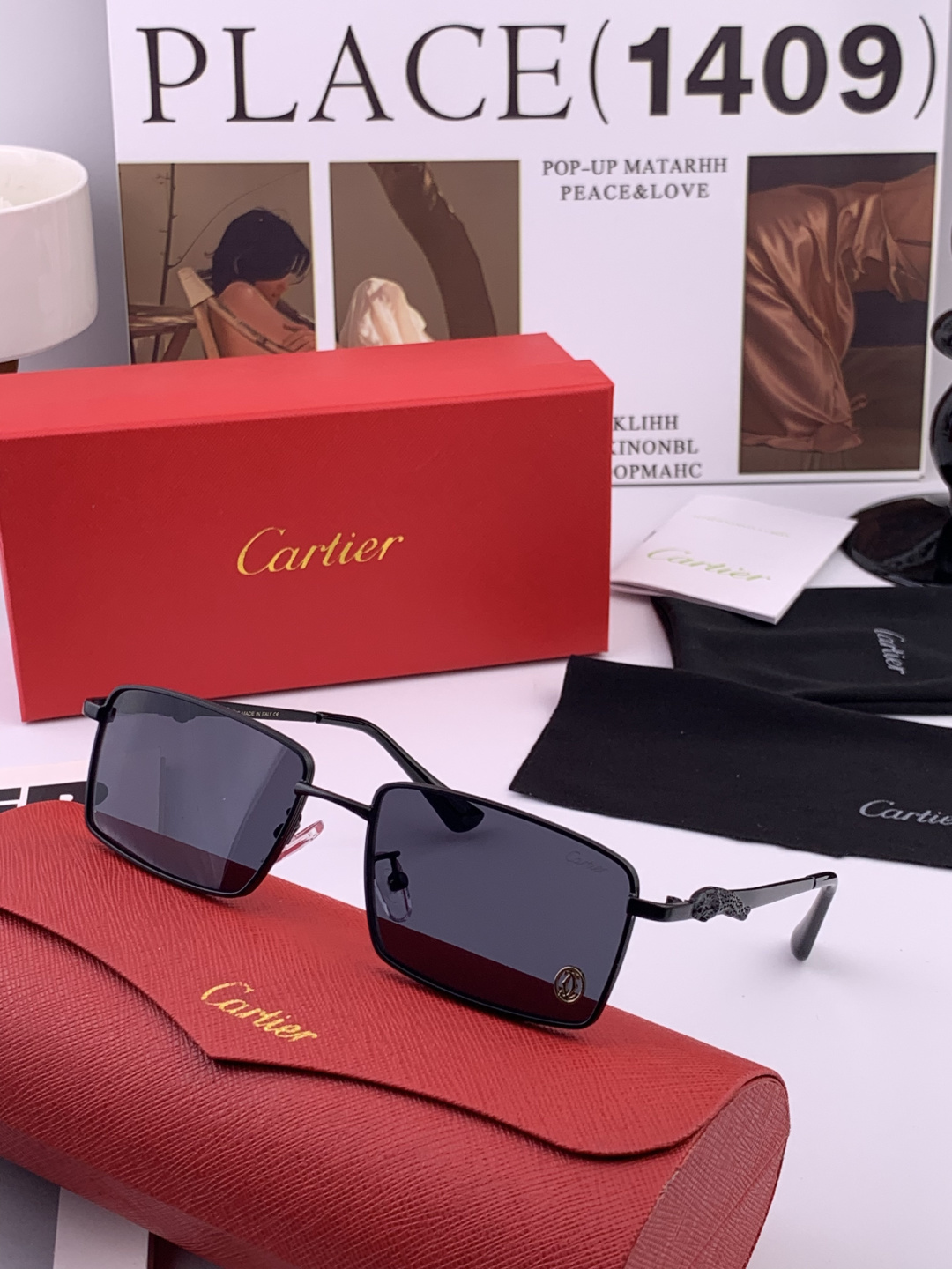 【卡地亚-cartier】 时尚高贵 很美手工🔝🔝高端品质 男女通用太阳眼镜 经典之作 有分量有质感的一