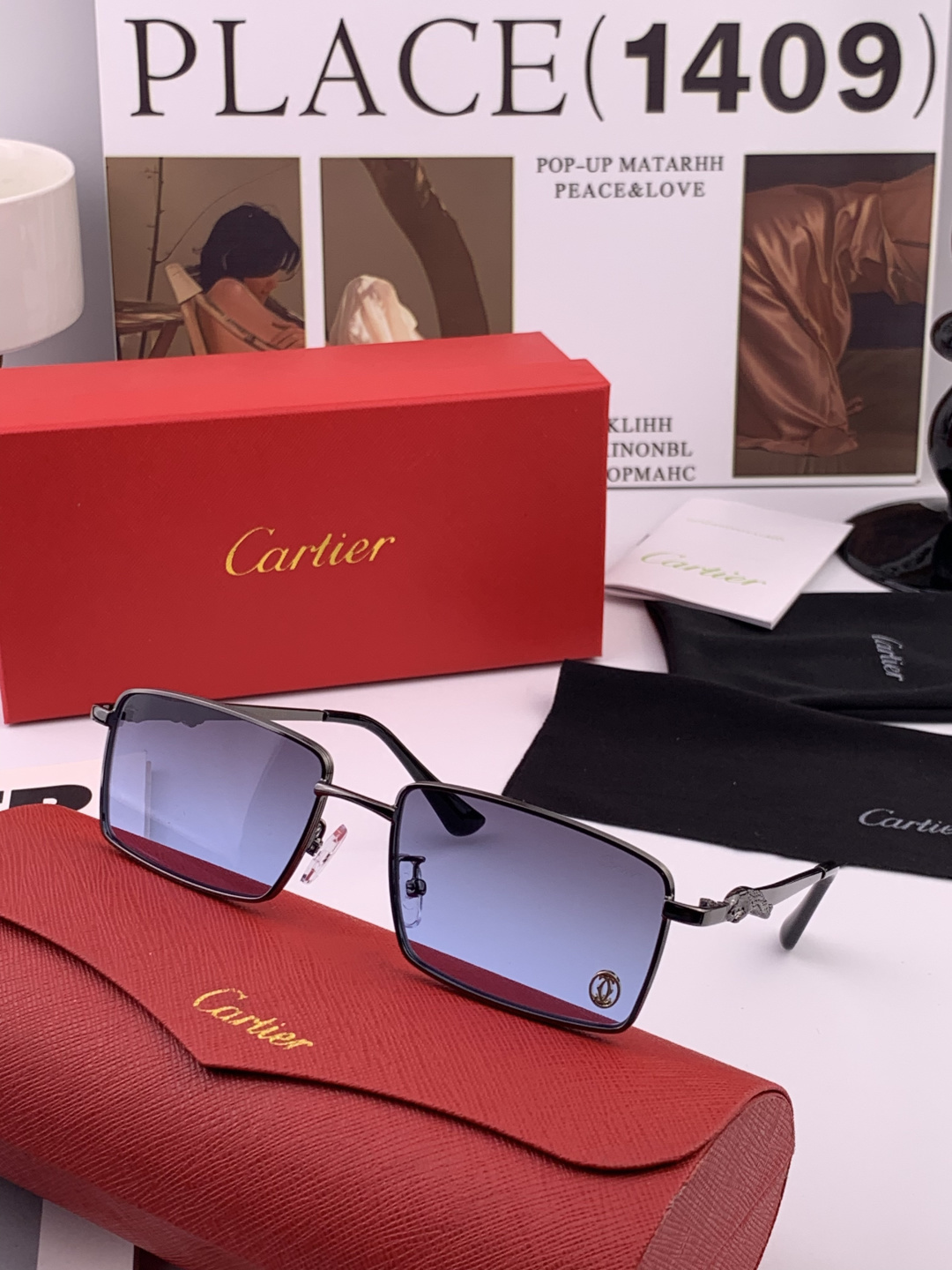 【卡地亚-cartier】 时尚高贵 很美手工🔝🔝高端品质 男女通用太阳眼镜 经典之作 有分量有质感的一
