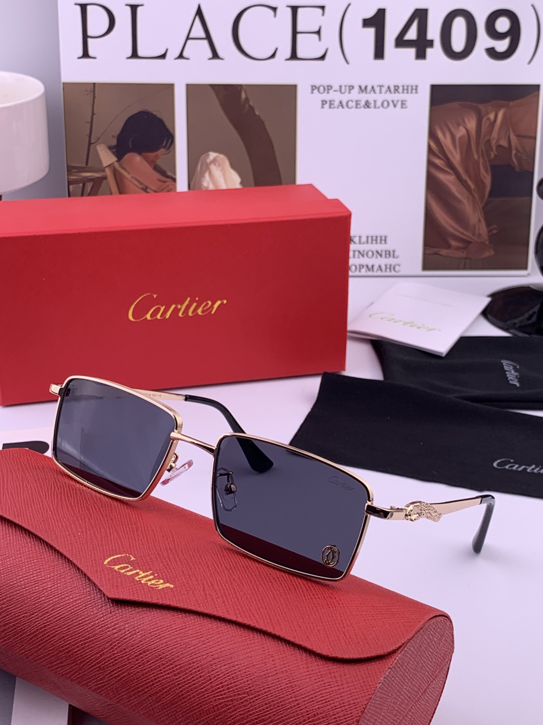 【卡地亚-cartier】 时尚高贵 很美手工🔝🔝高端品质 男女通用太阳眼镜 经典之作 有分量有质感的一