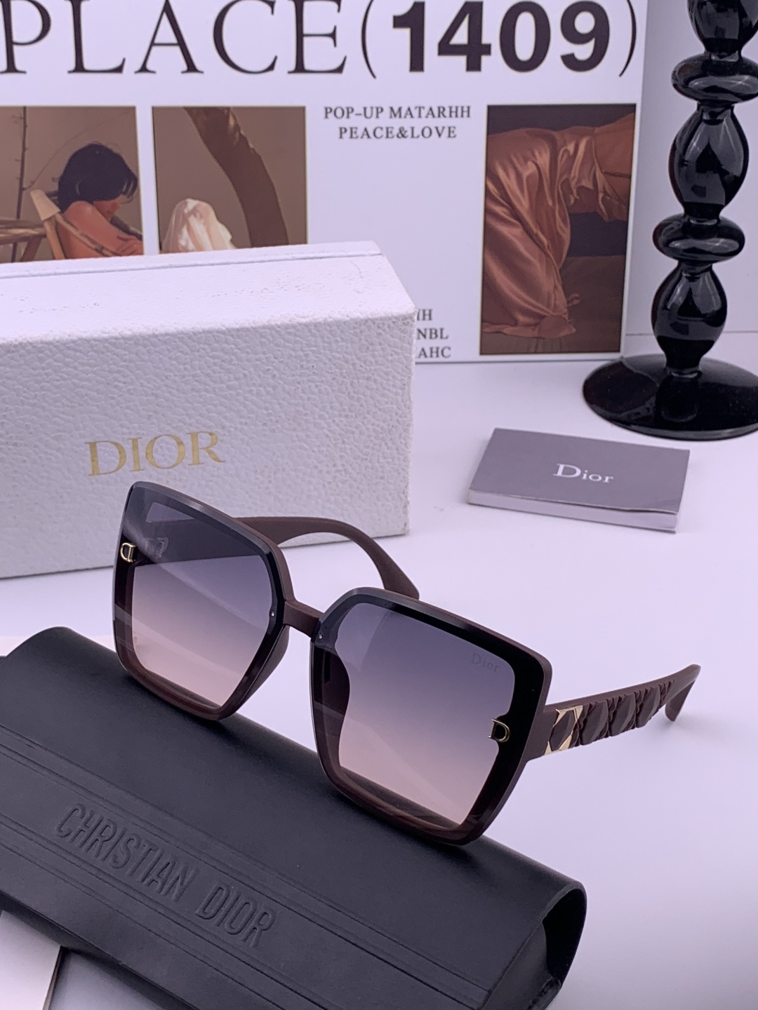 🔺 【DIOR-迪奥】开春新款 潮流爆款 时尚方框偏光太阳镜 高品质 佩戴舒适 网红潮款墨镜 女士高清加