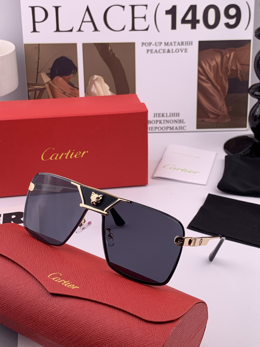 【卡地亚-cartier】 时尚高贵 很美手工🔝🔝高端品质 男女通用太阳眼镜 经典之作 有分量有质感的一