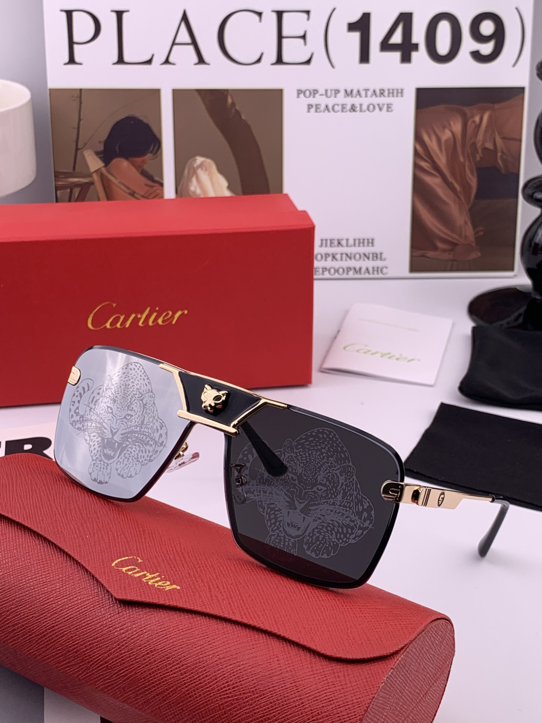 【卡地亚-cartier】 时尚高贵 很美手工🔝🔝高端品质 男女通用太阳眼镜 经典之作 有分量有质感的一
