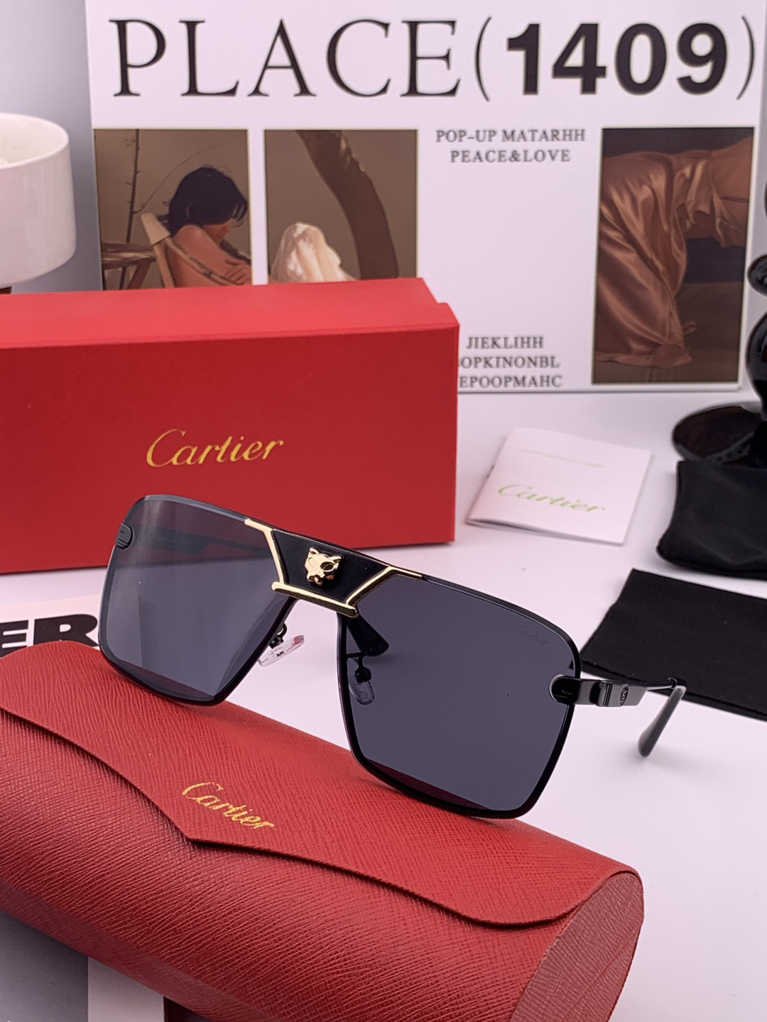 【卡地亚-cartier】 时尚高贵 很美手工🔝🔝高端品质 男女通用太阳眼镜 经典之作 有分量有质感的一