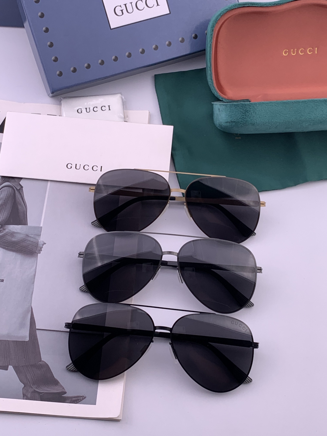 Gucci 春夏新款超轻无螺丝压不坏系列情侣款太阳镜高清尼龙镜片🦅完美品质，适合各种脸型，经典太阳镜亮相