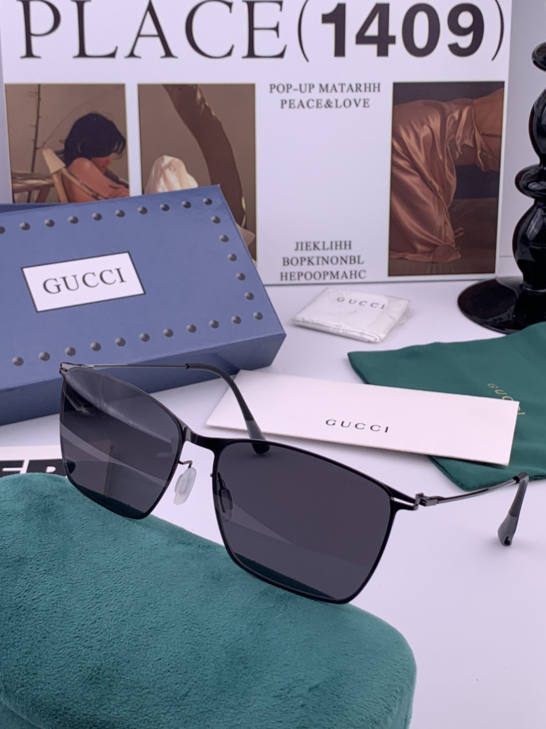 Gucci 春夏新款超轻无螺丝压不坏系列情侣款太阳镜高清尼龙镜片🦅完美品质，适合各种脸型，经典太阳镜亮相