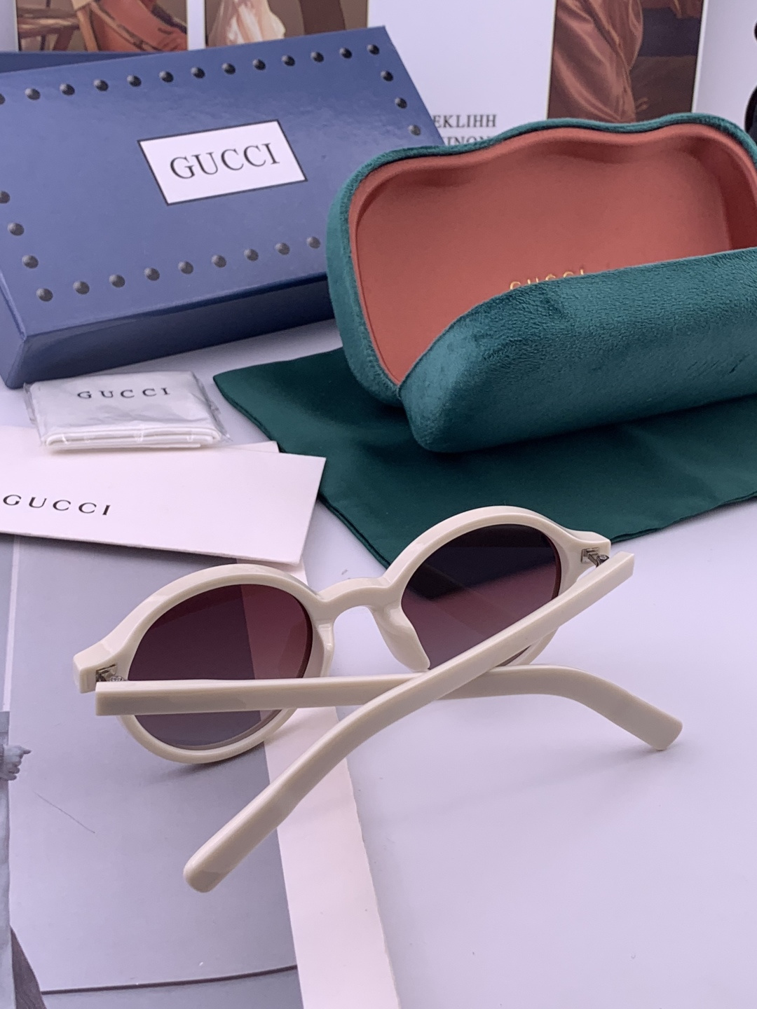 🔺 【GUCCI-偏光太阳镜】开春新款 潮流爆款 时尚圆框偏光太阳镜 高品质 佩戴舒适 网红潮款墨镜 女