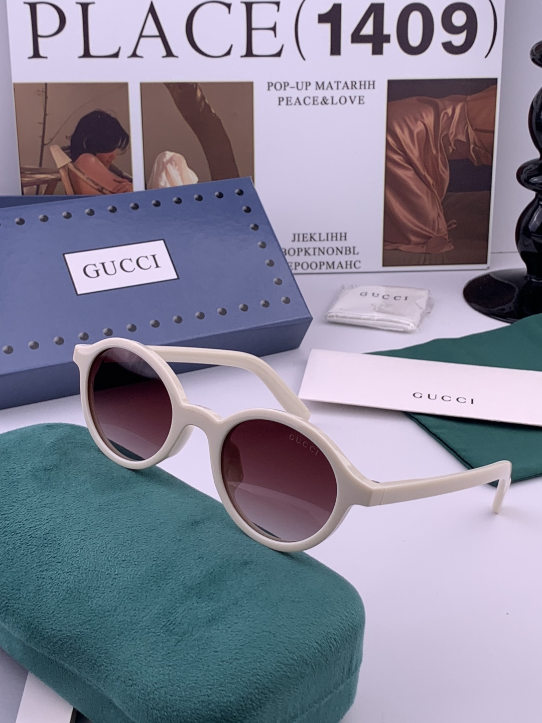🔺 【GUCCI-偏光太阳镜】开春新款 潮流爆款 时尚圆框偏光太阳镜 高品质 佩戴舒适 网红潮款墨镜 女