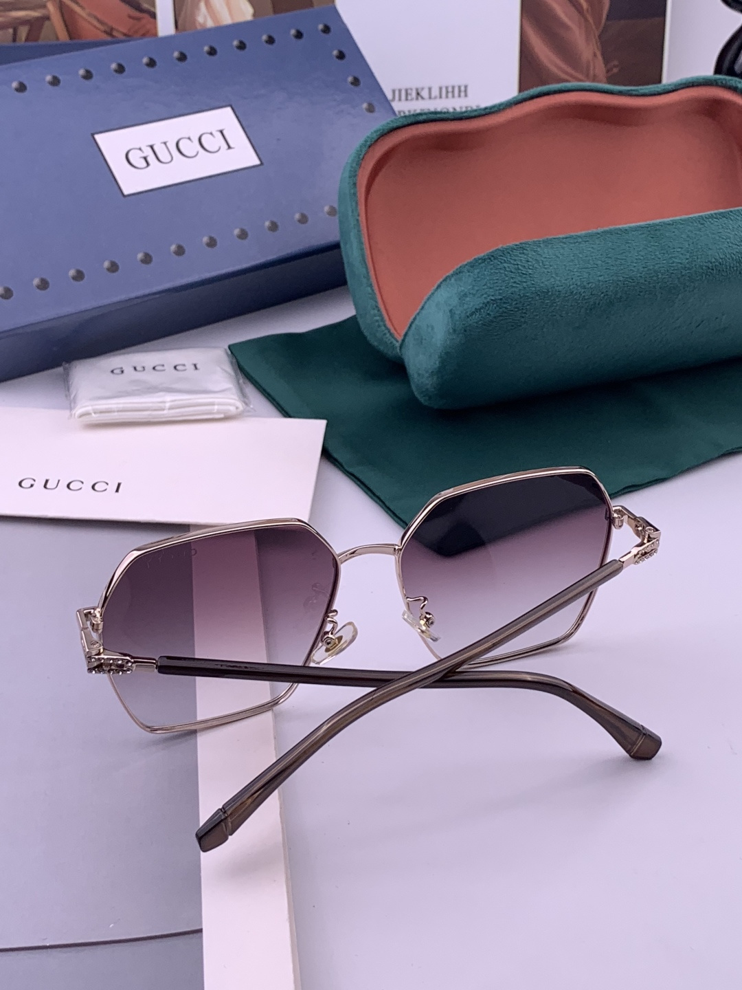 🔺 【GUCCI-偏光太阳镜】开春新款 潮流爆款 时尚圆框偏光太阳镜 高品质 佩戴舒适 网红潮款墨镜 女