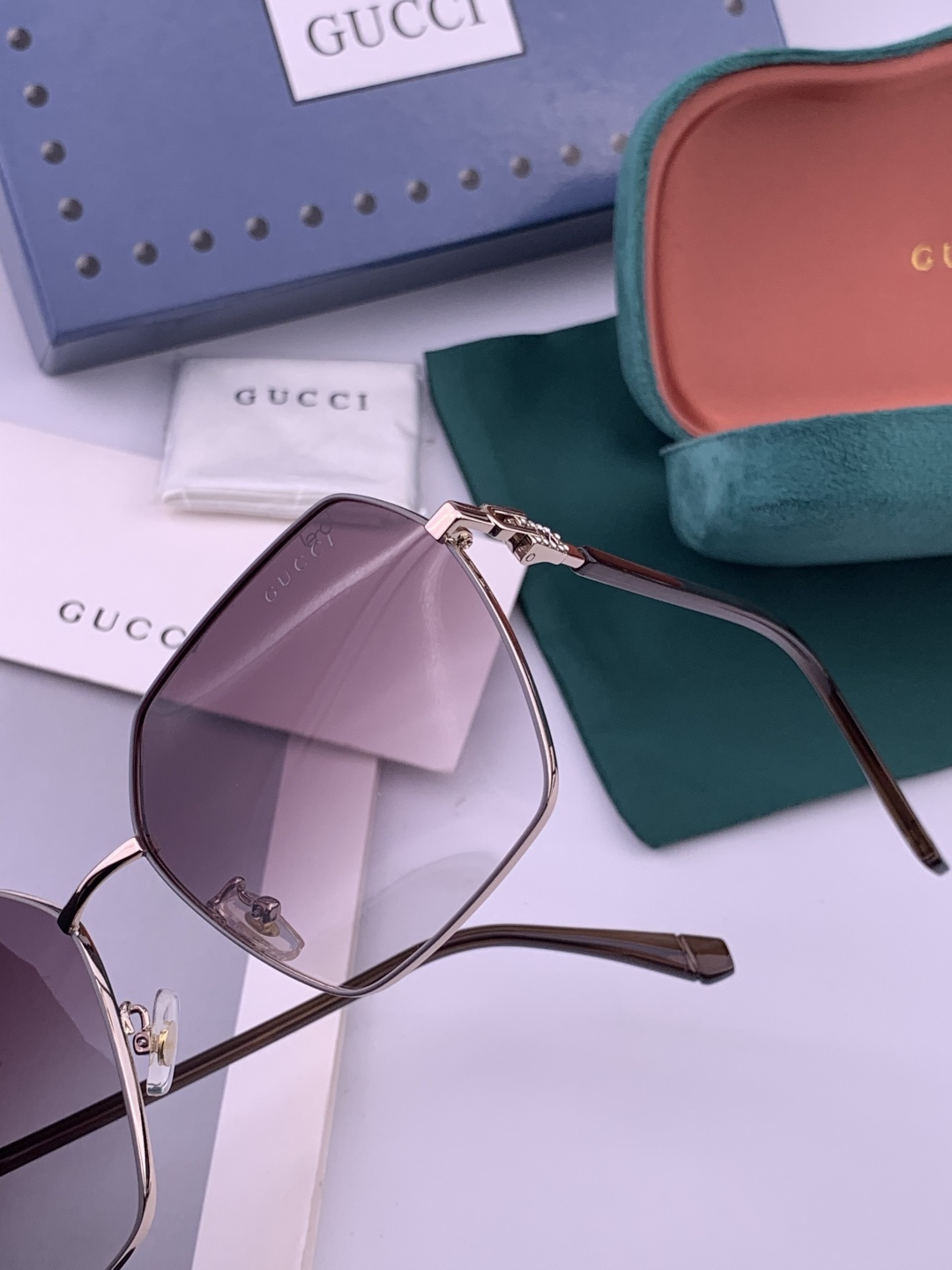 🔺 【GUCCI-偏光太阳镜】开春新款 潮流爆款 时尚圆框偏光太阳镜 高品质 佩戴舒适 网红潮款墨镜 女