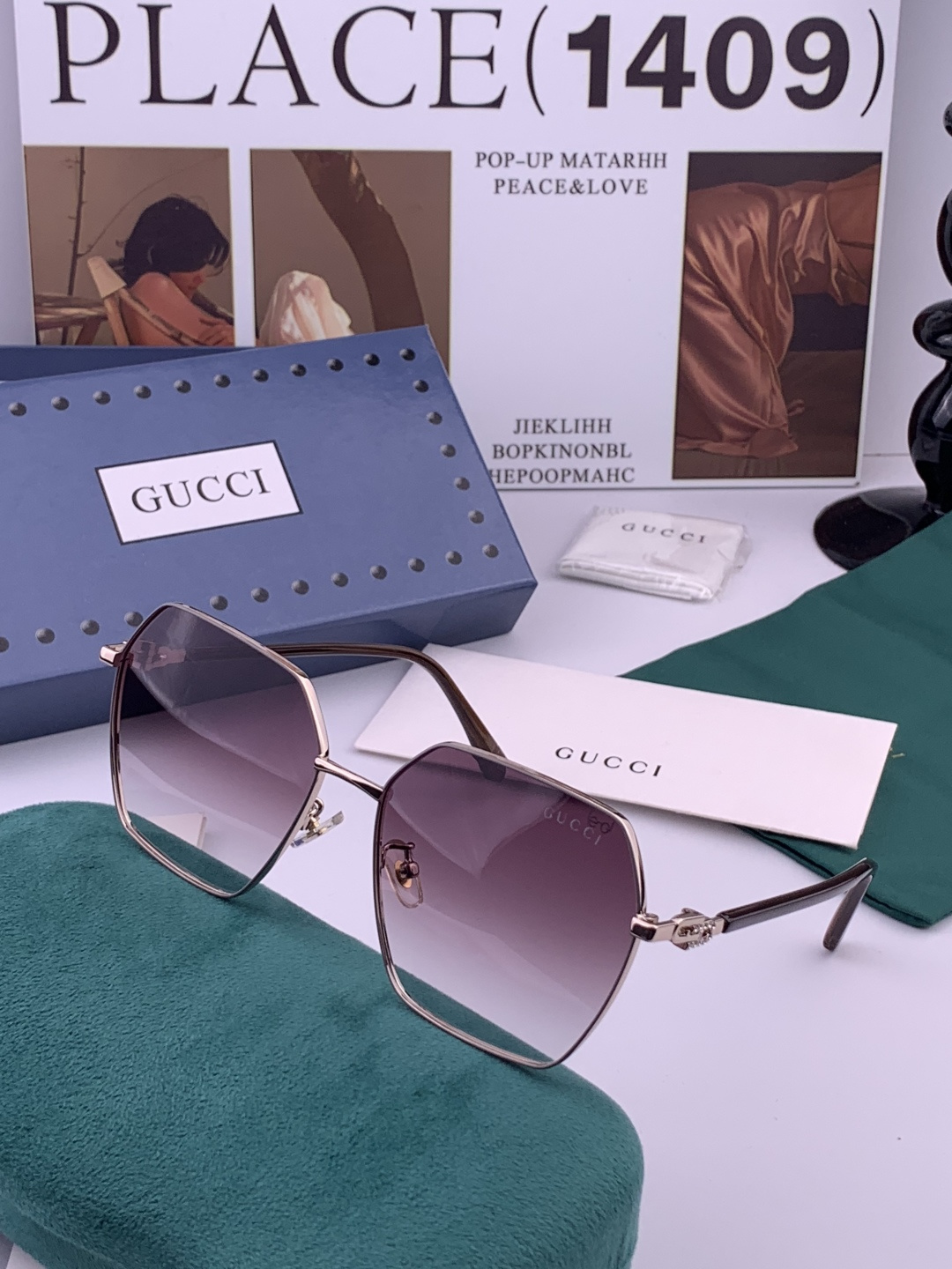 🔺 【GUCCI-偏光太阳镜】开春新款 潮流爆款 时尚圆框偏光太阳镜 高品质 佩戴舒适 网红潮款墨镜 女