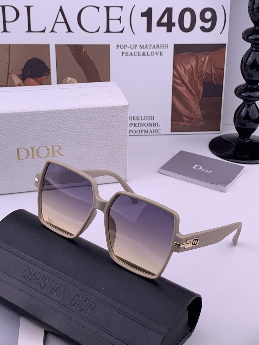 🔺 【DIOR】开春新款 潮流爆款 时尚方框偏光太阳镜 高品质 佩戴舒适 网红潮款墨镜 女士高清加厚偏光