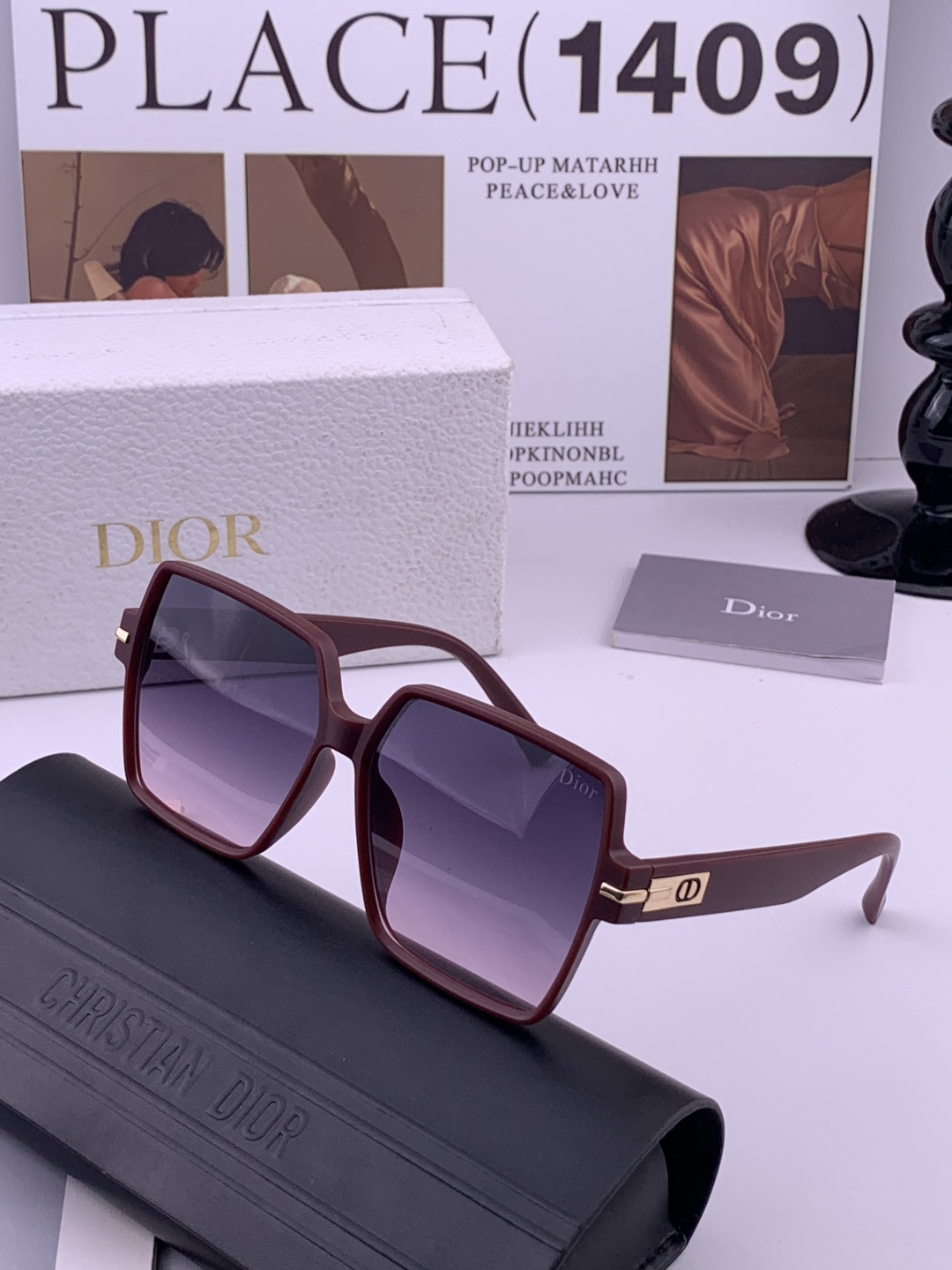 🔺 【DIOR】开春新款 潮流爆款 时尚方框偏光太阳镜 高品质 佩戴舒适 网红潮款墨镜 女士高清加厚偏光