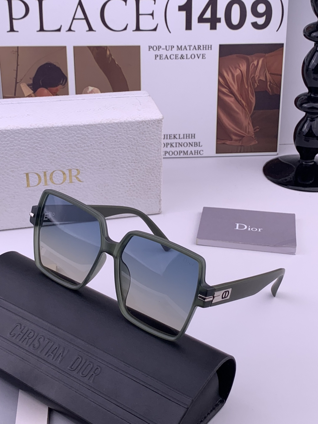 🔺 【DIOR】开春新款 潮流爆款 时尚方框偏光太阳镜 高品质 佩戴舒适 网红潮款墨镜 女士高清加厚偏光