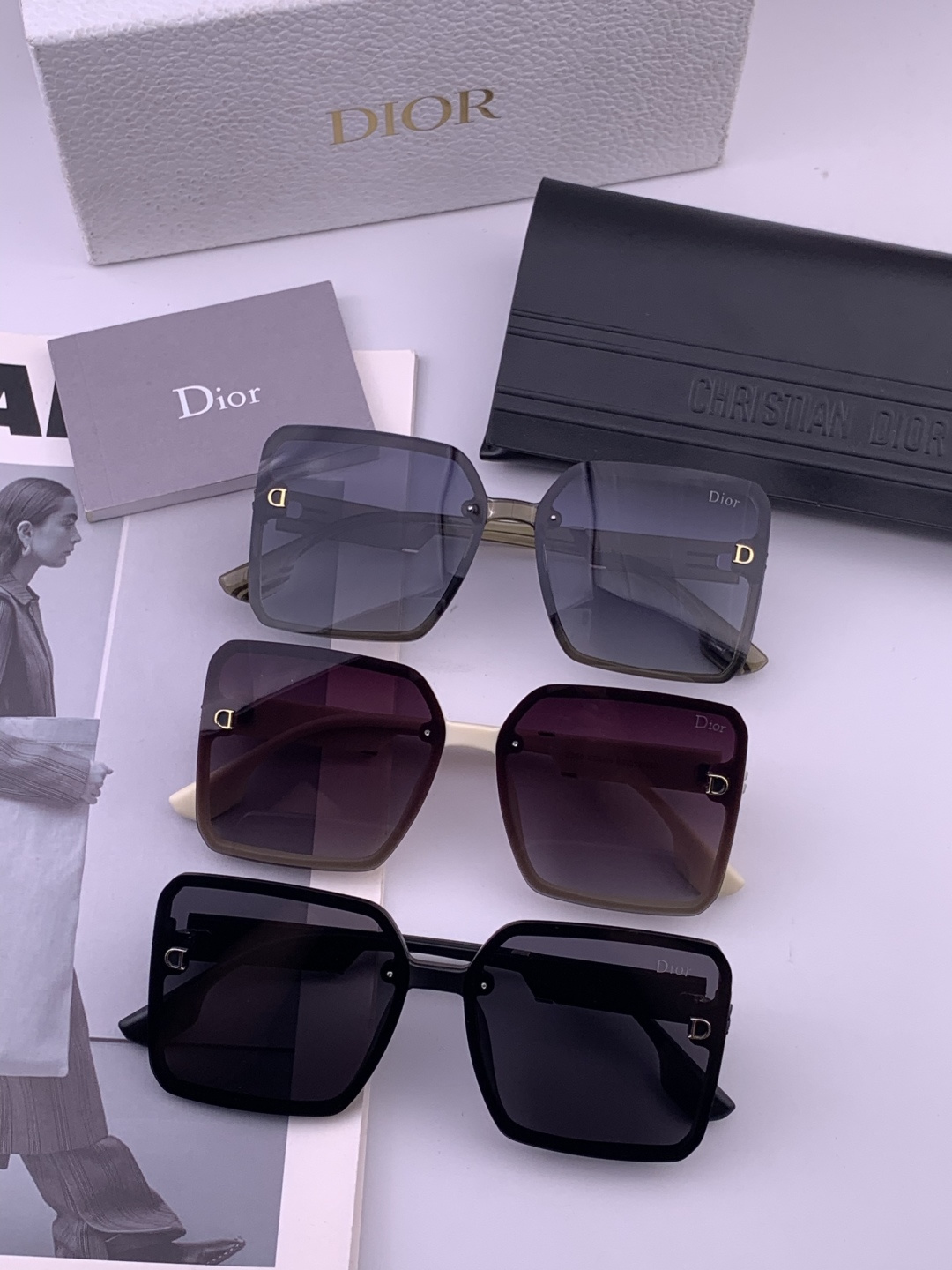 🔺 【DIOR-迪奥】开春新款 潮流爆款 时尚方框偏光太阳镜 高品质 佩戴舒适 网红潮款墨镜 女士高清偏