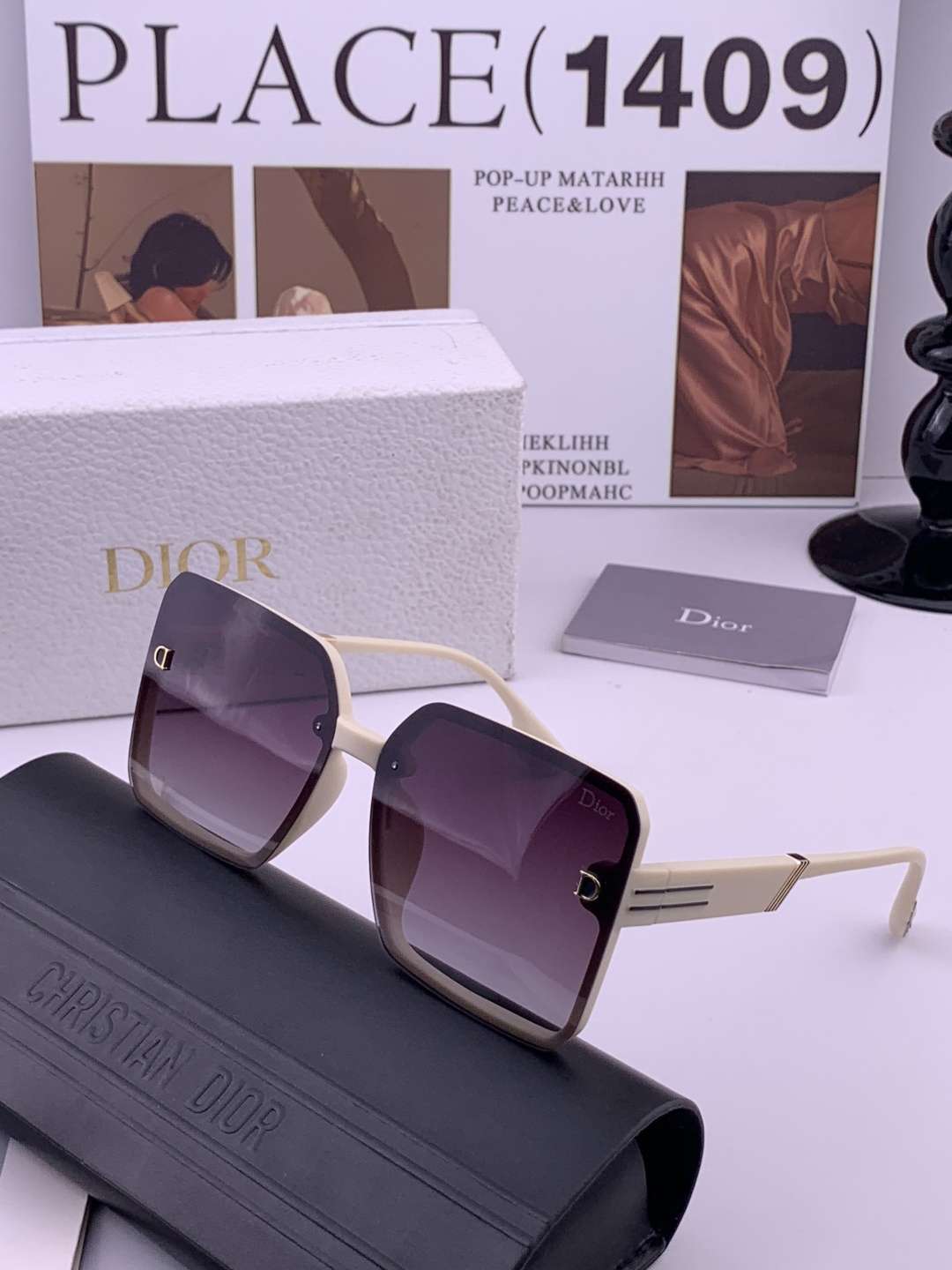 🔺 【DIOR-迪奥】开春新款 潮流爆款 时尚方框偏光太阳镜 高品质 佩戴舒适 网红潮款墨镜 女士高清偏
