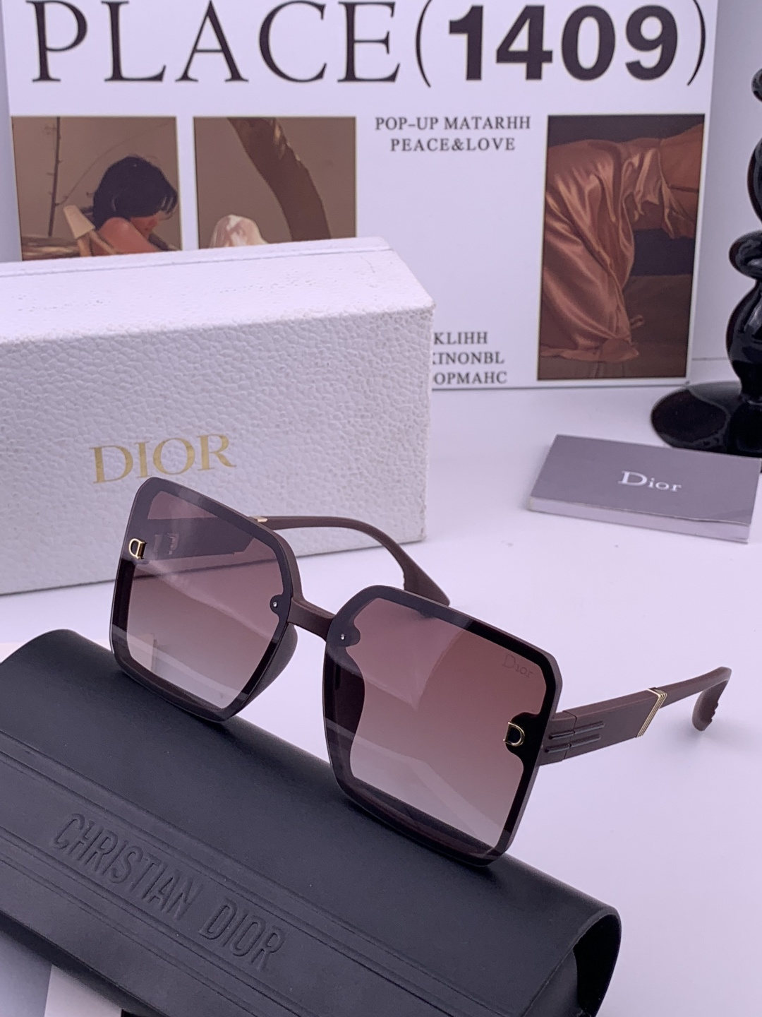 🔺 【DIOR-迪奥】开春新款 潮流爆款 时尚方框偏光太阳镜 高品质 佩戴舒适 网红潮款墨镜 女士高清偏