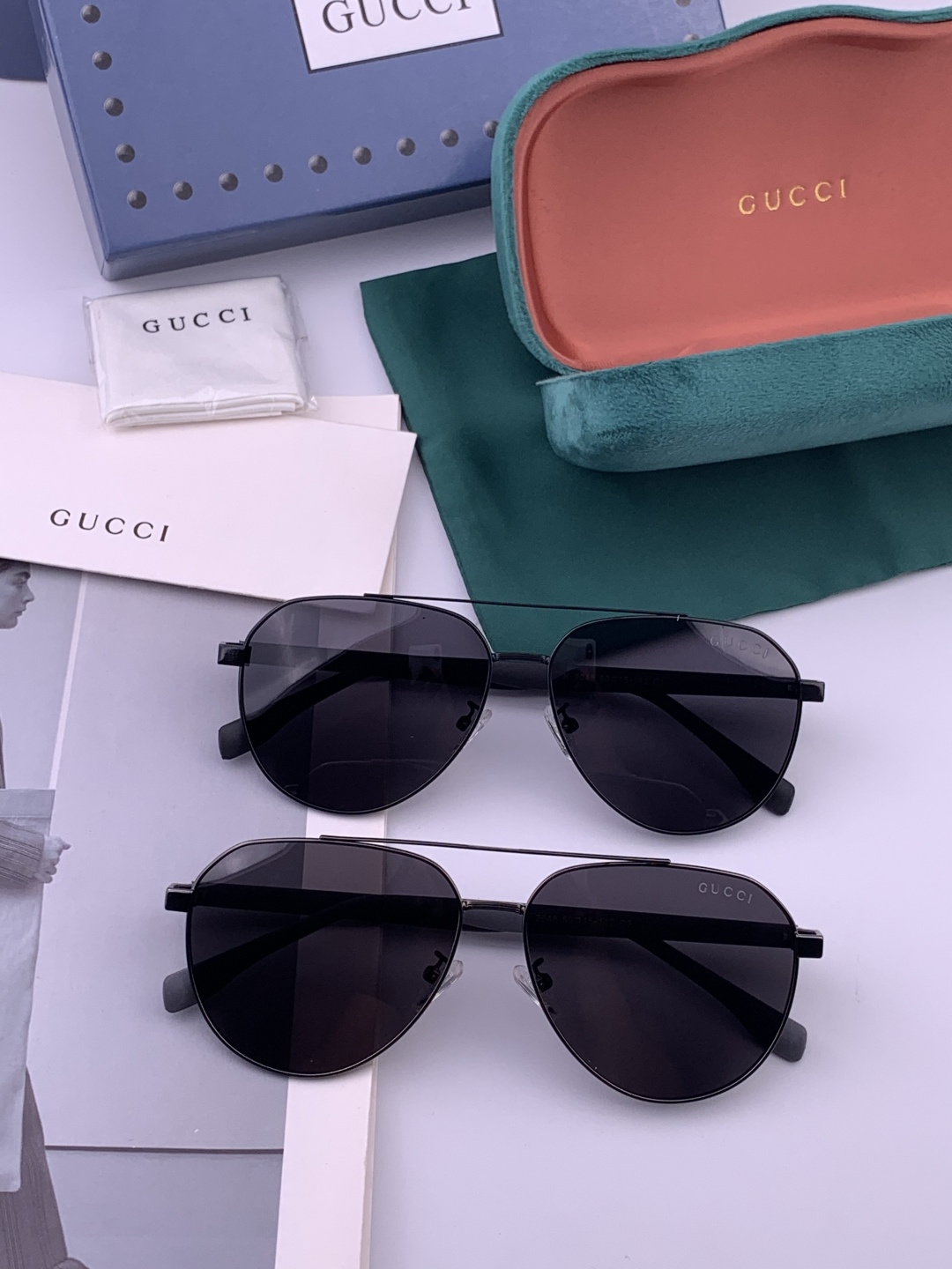 Gucci 。 高品质男女款墨镜 👍 进口宝丽来偏光镜片 。蛤蟆镜 开车钓鱼都可 。百搭显瘦墨镜韩版男士