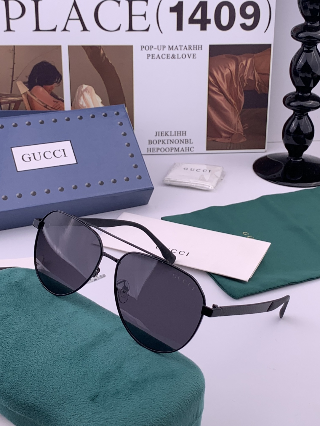 Gucci 。 高品质男女款墨镜 👍 进口宝丽来偏光镜片 。蛤蟆镜 开车钓鱼都可 。百搭显瘦墨镜韩版男士