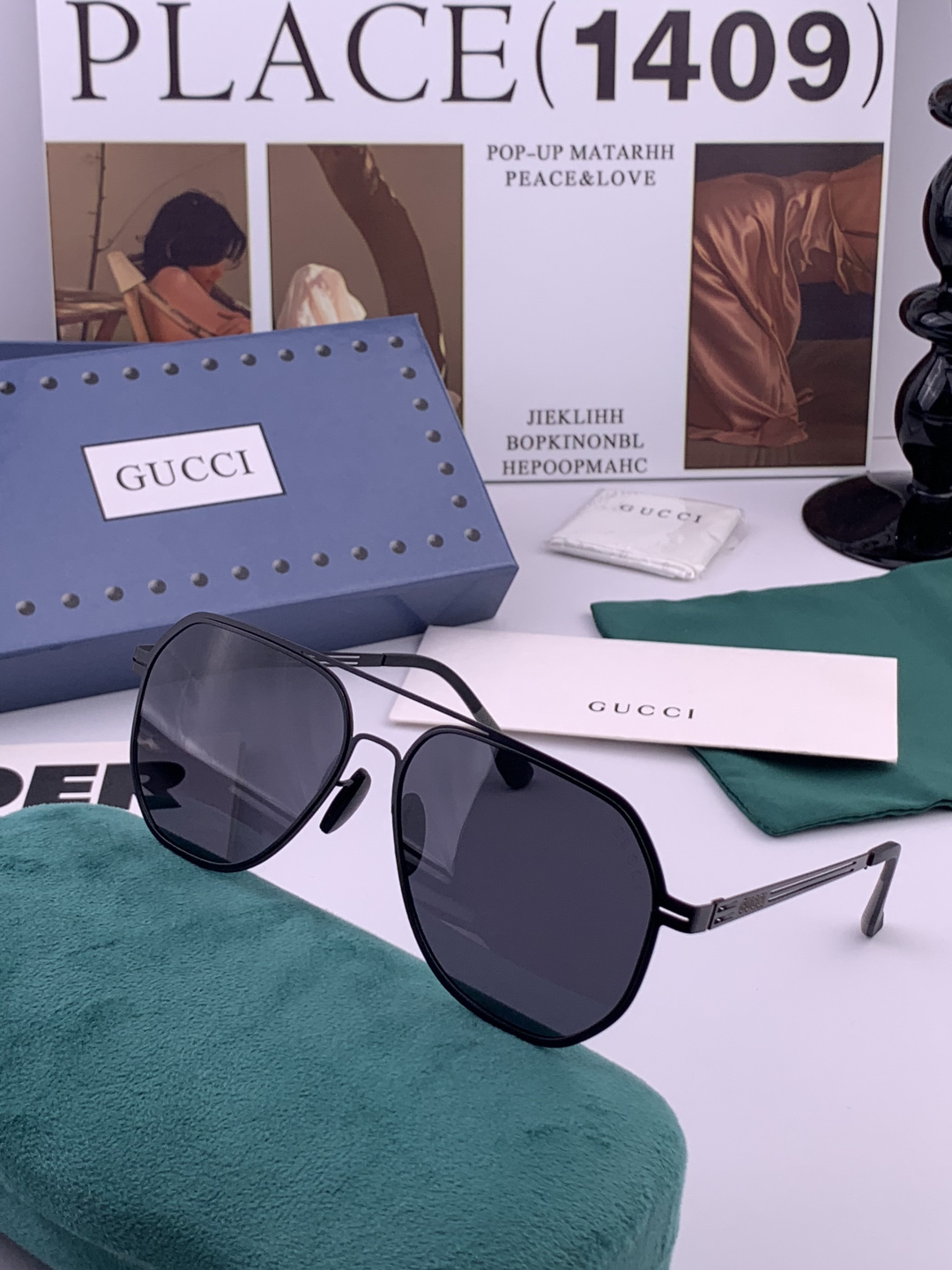 Gucci 春夏新款超轻无螺丝压不坏系列情侣款太阳镜高清尼龙镜片🦅完美品质，适合各种脸型，经典太阳镜亮相