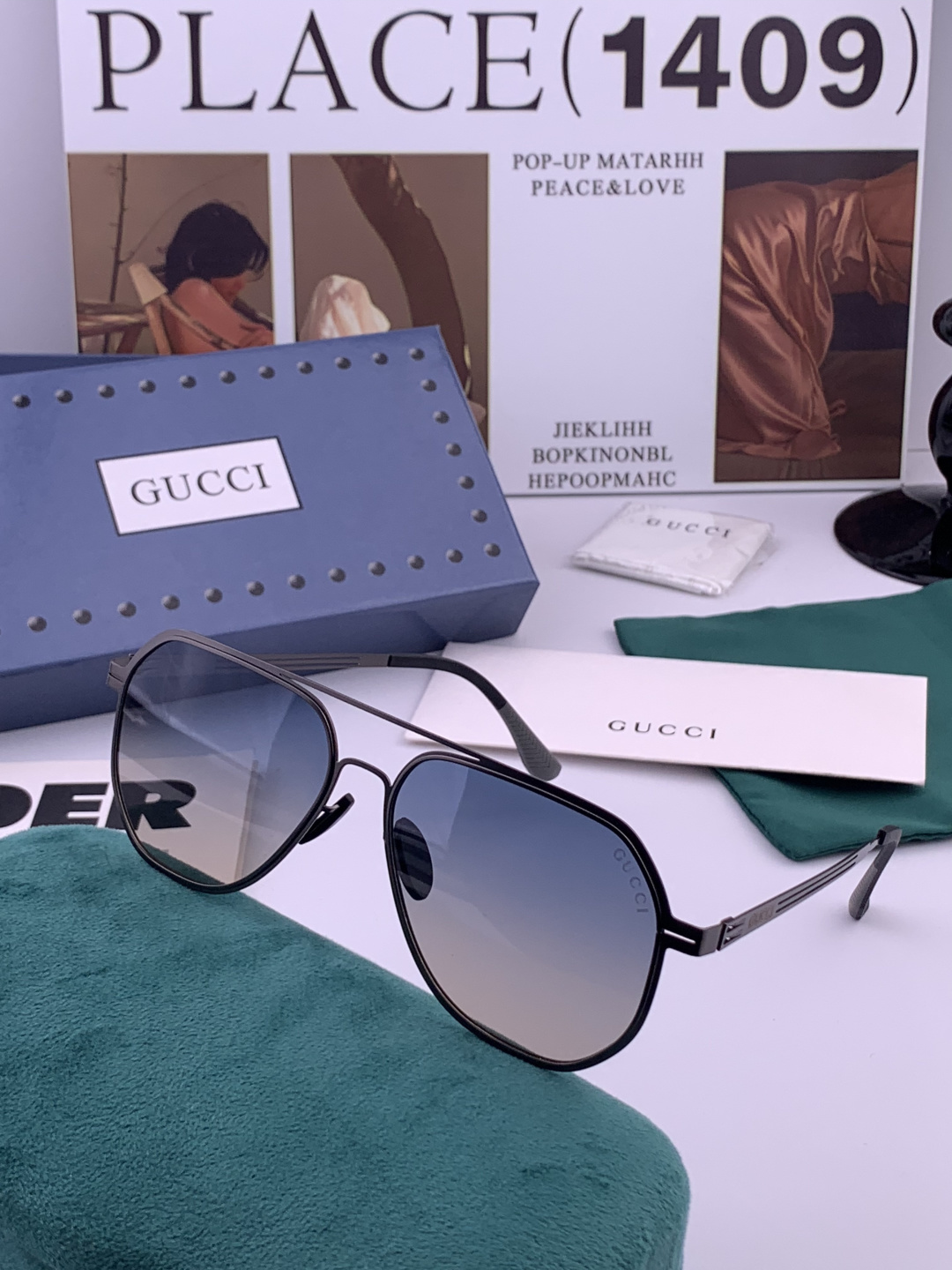 Gucci 春夏新款超轻无螺丝压不坏系列情侣款太阳镜高清尼龙镜片🦅完美品质，适合各种脸型，经典太阳镜亮相