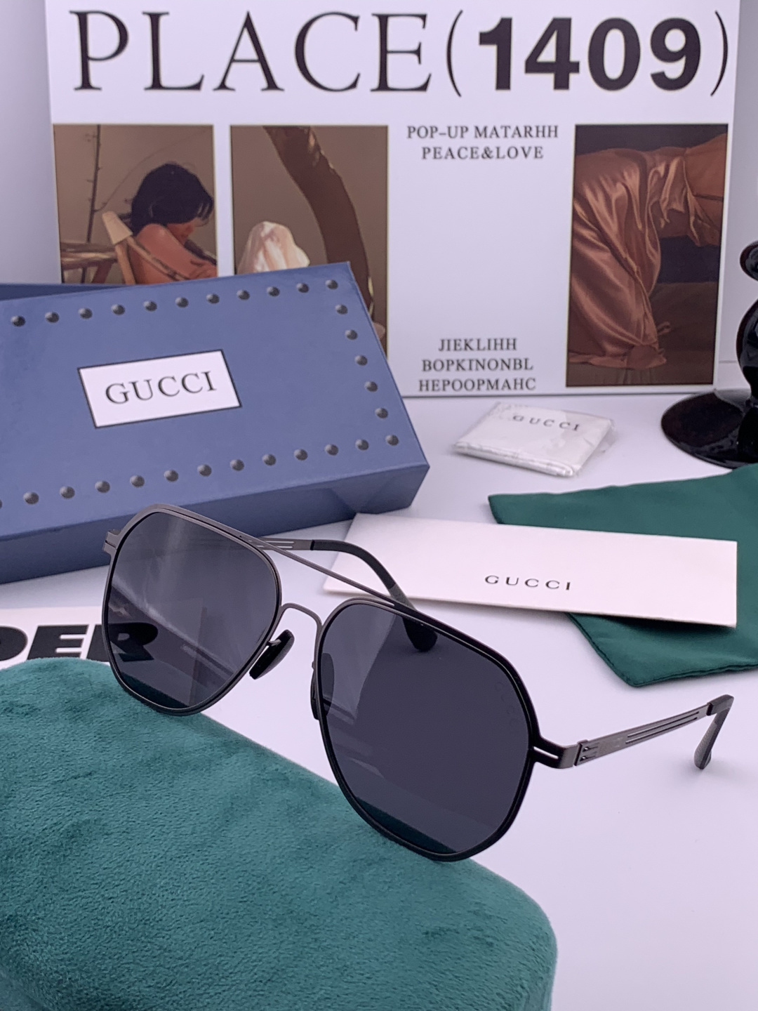 Gucci 春夏新款超轻无螺丝压不坏系列情侣款太阳镜高清尼龙镜片🦅完美品质，适合各种脸型，经典太阳镜亮相