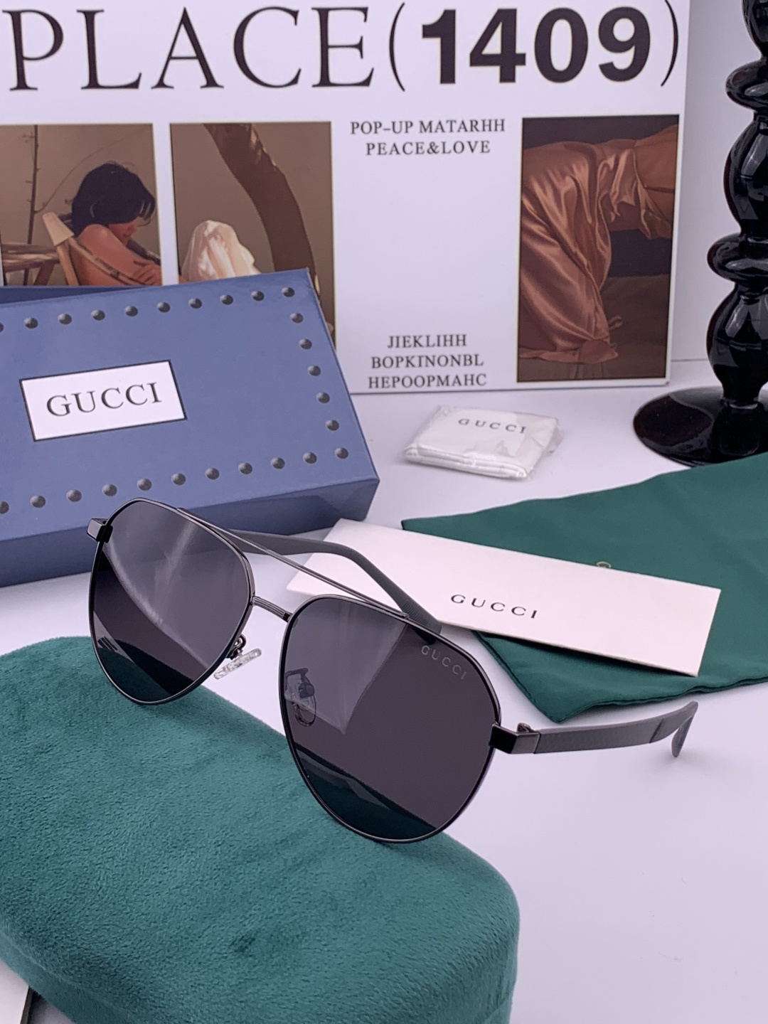 Gucci 。 高品质男女款墨镜 👍 进口宝丽来偏光镜片 。蛤蟆镜 开车钓鱼都可 。百搭显瘦墨镜韩版男士