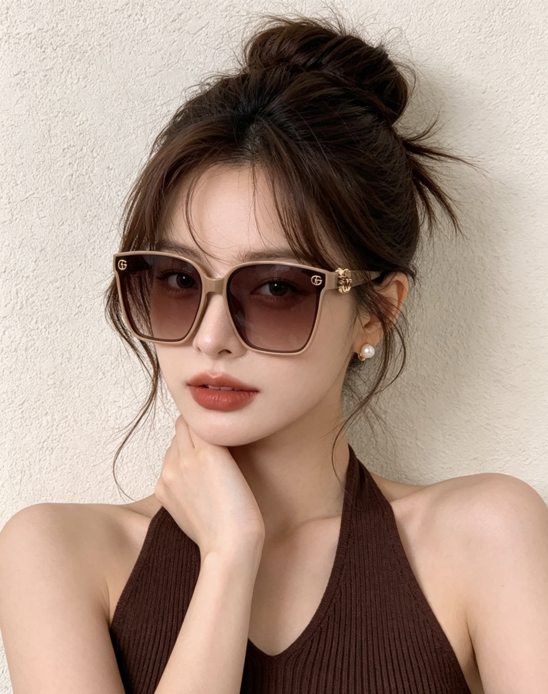【TR偏光系列】Gucci 经典的方框设计，不挑脸型，无论搭配大衣还是连衣裙都非常显气质偏光镜片预防紫外