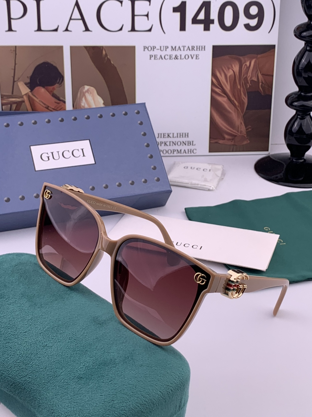 【TR偏光系列】Gucci 经典的方框设计，不挑脸型，无论搭配大衣还是连衣裙都非常显气质偏光镜片预防紫外