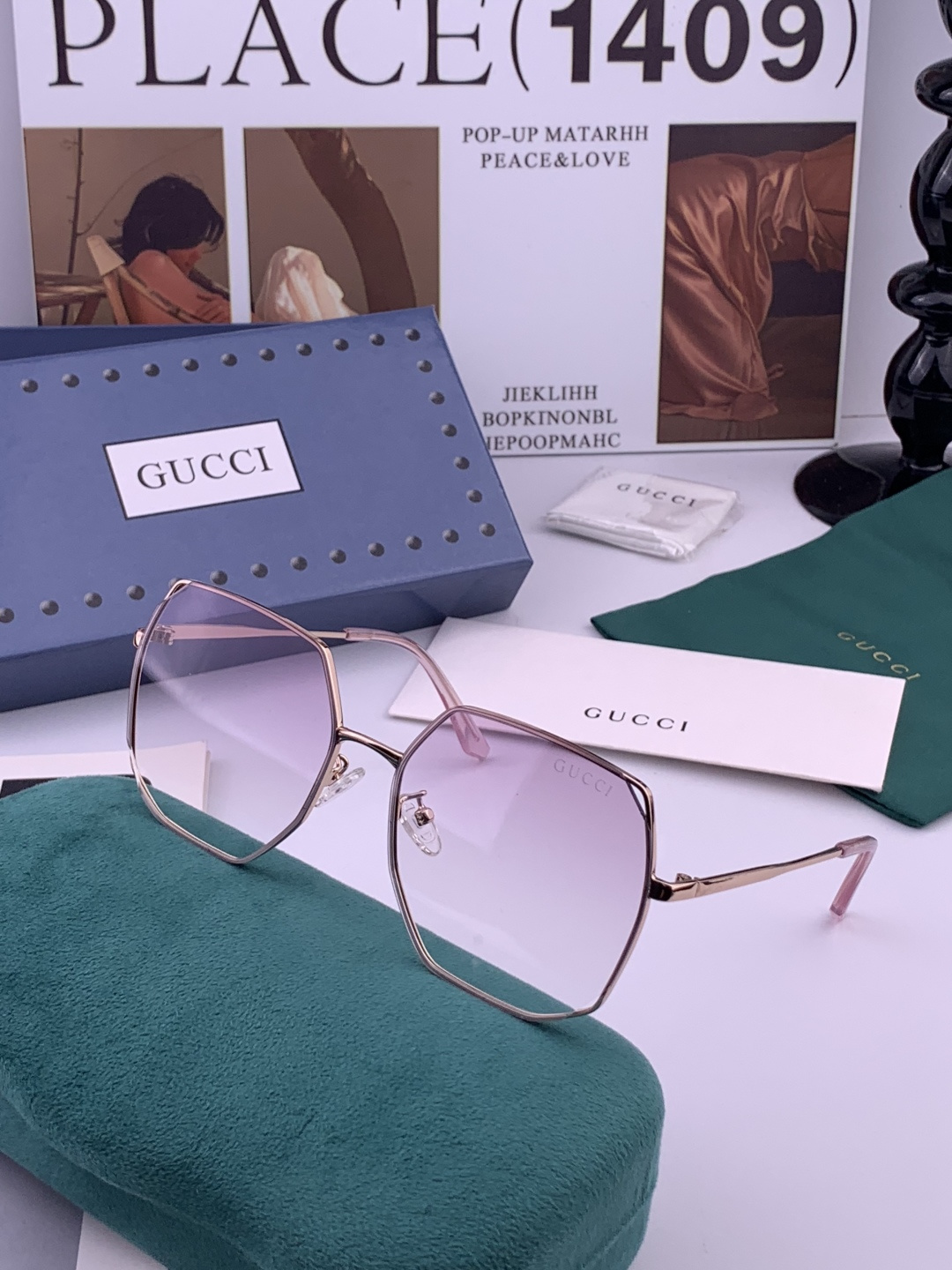 GUCCI-古驰意大利进口🇮🇹时尚潮流奢华装饰太阳眼镜 尼龙高清太阳镜明星海报款 超高复杂工艺 立体质感