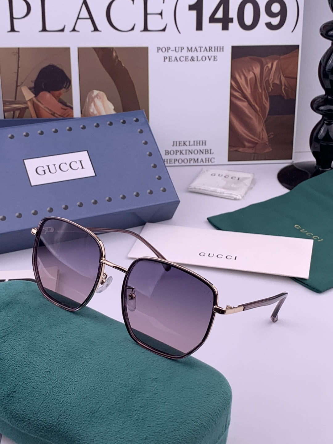 【偏光系列】Gucci 不挑脸型，无论搭配大衣还是连衣裙都非常显气质尼龙偏光镜片预防紫外线 型号：G22
