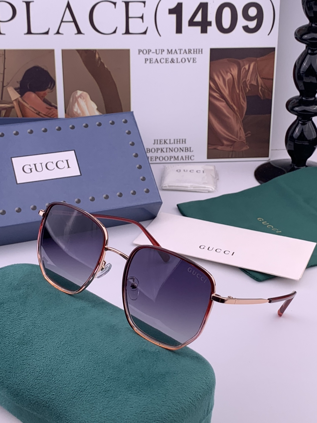 【偏光系列】Gucci 不挑脸型，无论搭配大衣还是连衣裙都非常显气质尼龙偏光镜片预防紫外线 型号：G12