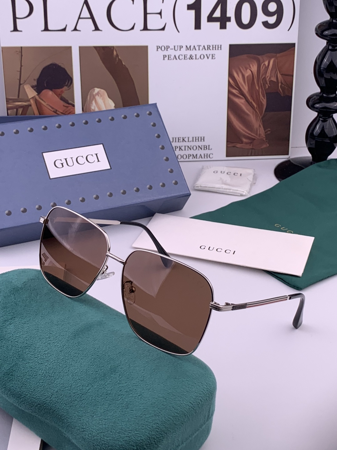 Gucci 。 高品质男女款墨镜 👍 进口宝丽来偏光镜片 。蛤蟆镜 开车钓鱼都可 。百搭显瘦墨镜韩版男士
