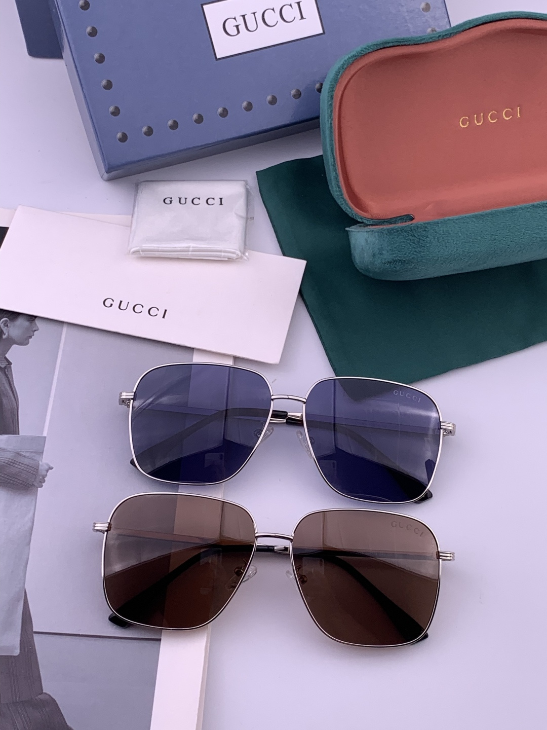 Gucci 。 高品质男女款墨镜 👍 进口宝丽来偏光镜片 。蛤蟆镜 开车钓鱼都可 。百搭显瘦墨镜韩版男士