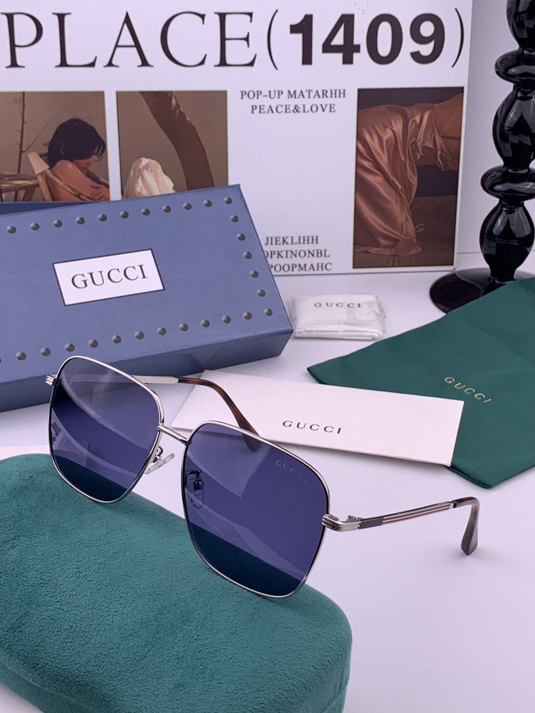 Gucci 。 高品质男女款墨镜 👍 进口宝丽来偏光镜片 。蛤蟆镜 开车钓鱼都可 。百搭显瘦墨镜韩版男士