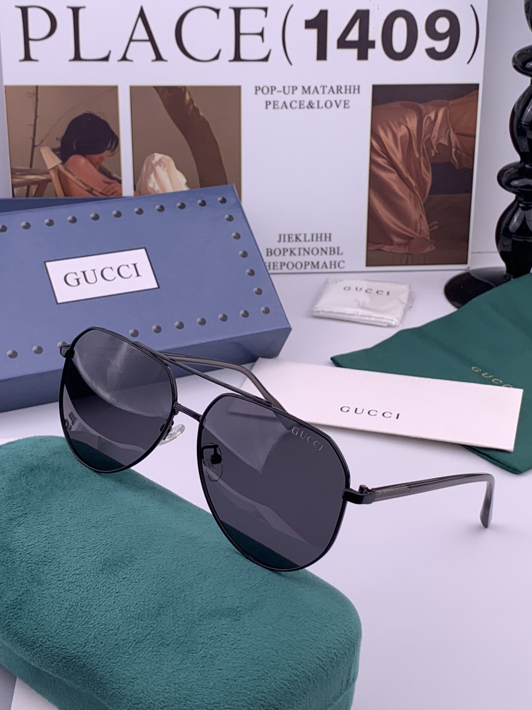 Gucci 。 高品质男女款墨镜 👍 进口宝丽来偏光镜片 。蛤蟆镜 开车钓鱼都可 。百搭显瘦墨镜韩版男士