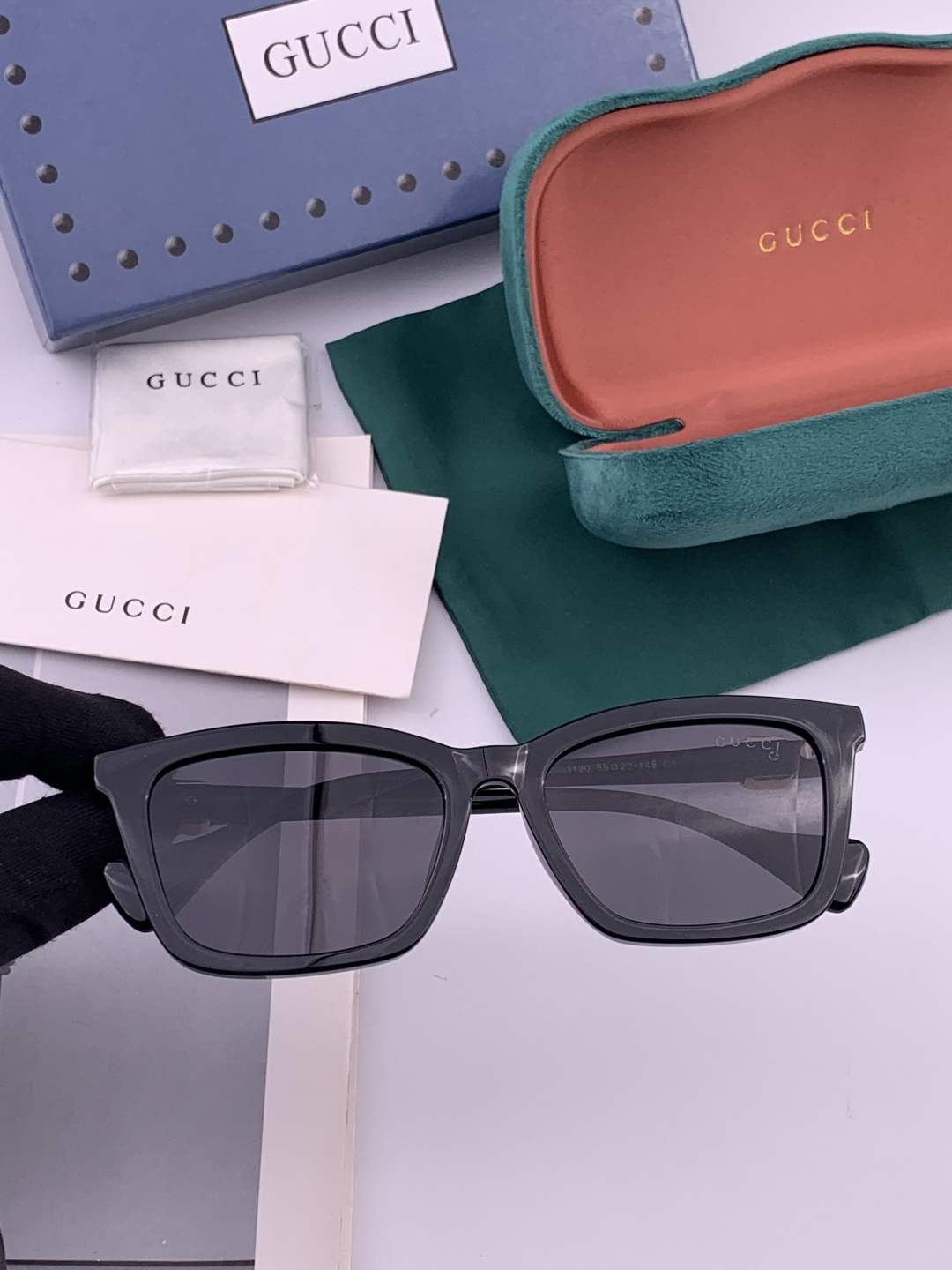 🔺 【GUCCI-偏光太阳镜】开春新款 潮流爆款 时尚方框偏光太阳镜 高品质 佩戴舒适 网红潮款墨镜 女