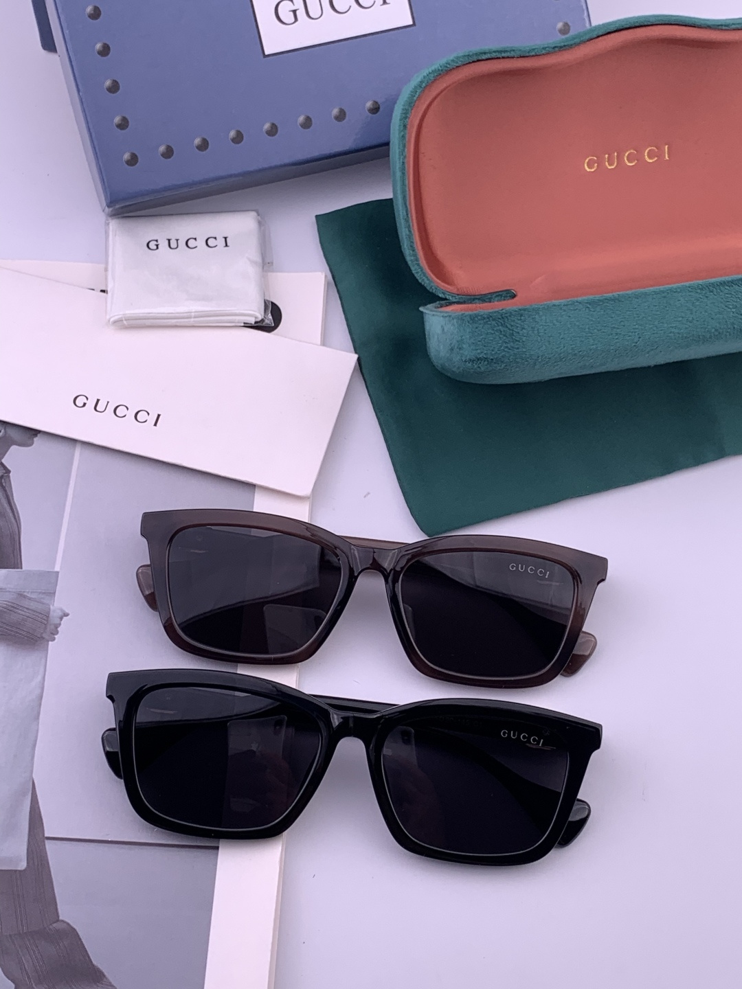 🔺 【GUCCI-偏光太阳镜】开春新款 潮流爆款 时尚方框偏光太阳镜 高品质 佩戴舒适 网红潮款墨镜 女