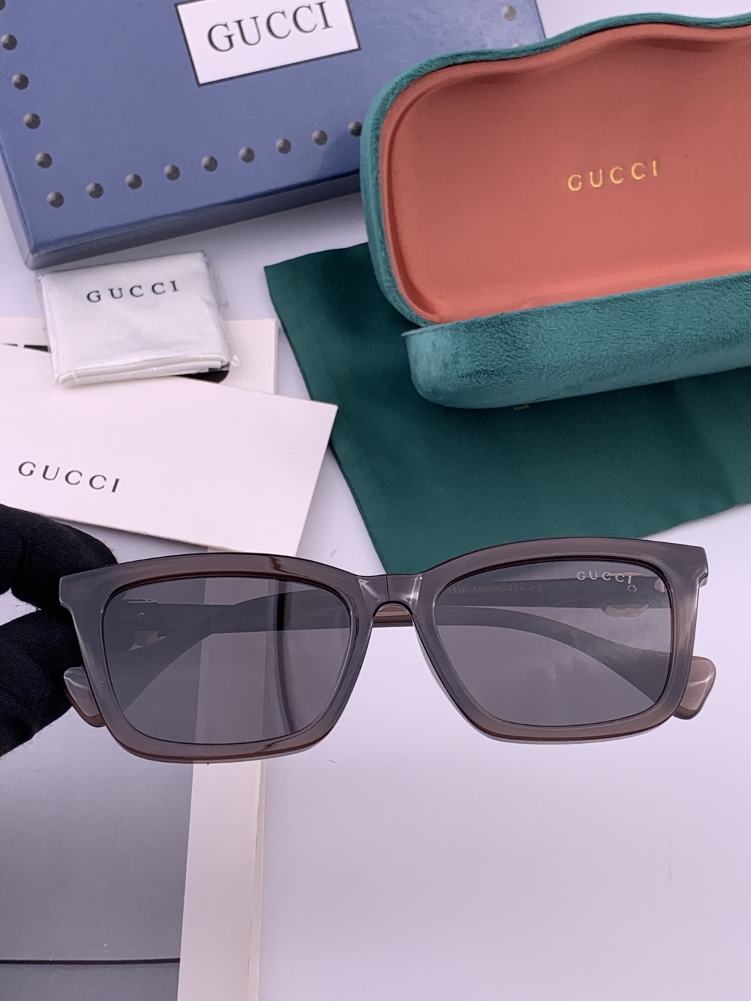 🔺 【GUCCI-偏光太阳镜】开春新款 潮流爆款 时尚方框偏光太阳镜 高品质 佩戴舒适 网红潮款墨镜 女