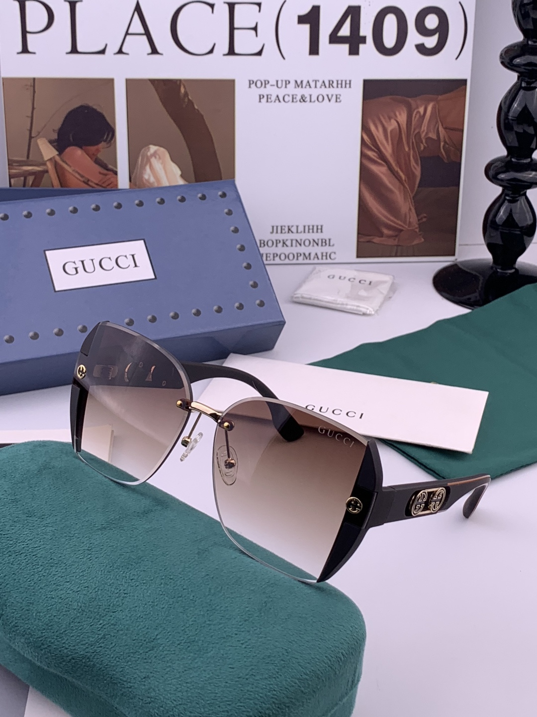 🔺 【GUCCI】开春新款 潮流爆款 时尚方框太阳镜 高品质 佩戴舒适 网红潮款墨镜 型号：G0296