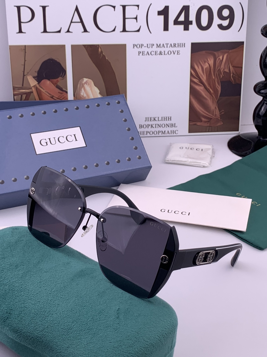 🔺 【GUCCI】开春新款 潮流爆款 时尚方框太阳镜 高品质 佩戴舒适 网红潮款墨镜 型号：G0296