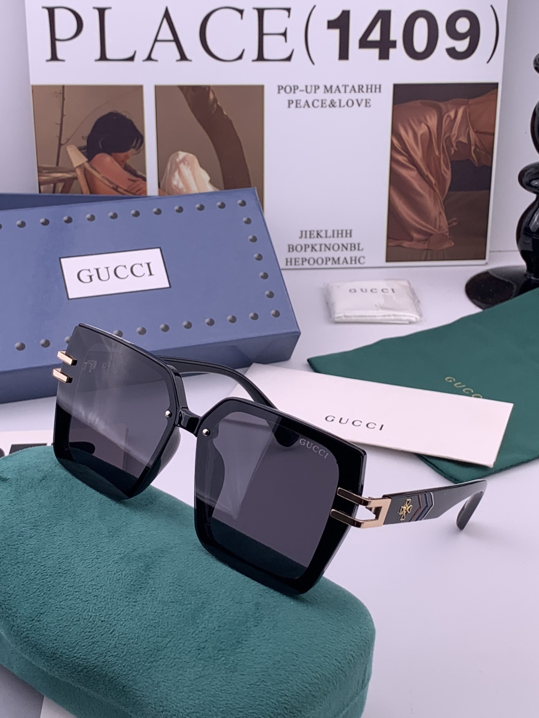 新款！新款出货！女士高清加厚偏光太阳镜🕶️ 🎉💍新款GUCCI偏光太阳镜[得意]开车驾驶镜时尚墨镜💐💐🌸