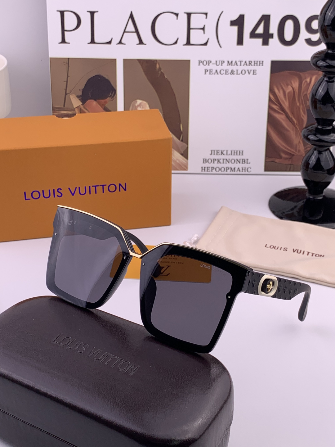 LV 太阳镜潮品官网模特同款 [玫瑰][玫瑰]四叶草🍀精致个性设计简约时尚 高品质值得拥有绝对潮爆整个夏