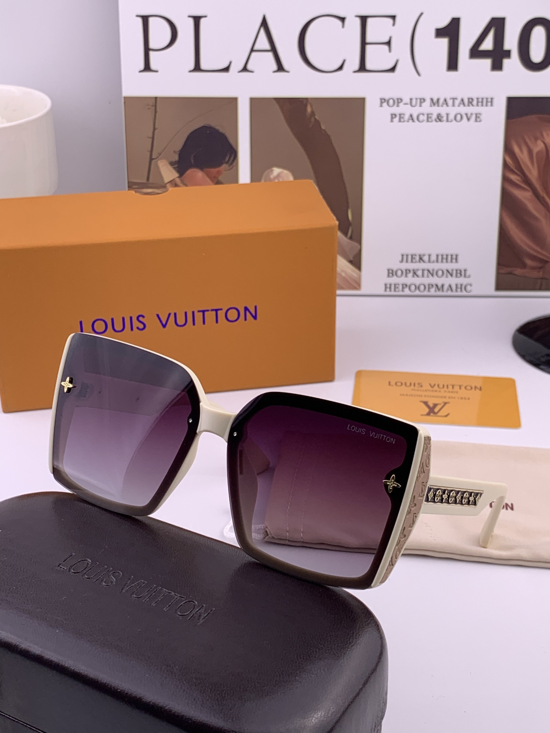 LV 太阳镜潮品官网模特同款 [玫瑰][玫瑰]四叶草🍀精致个性设计简约时尚 高品质值得拥有绝对潮爆整个夏