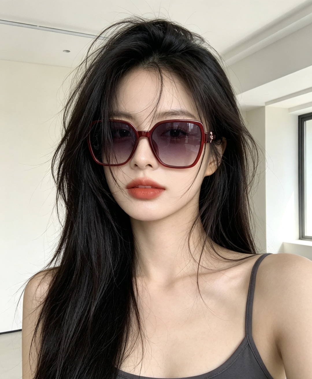 【TR偏光系列】lv大框太阳镜墨镜经典的方框设计，不挑脸型，无论搭配大衣还是连衣裙都非常显气质偏光镜片预