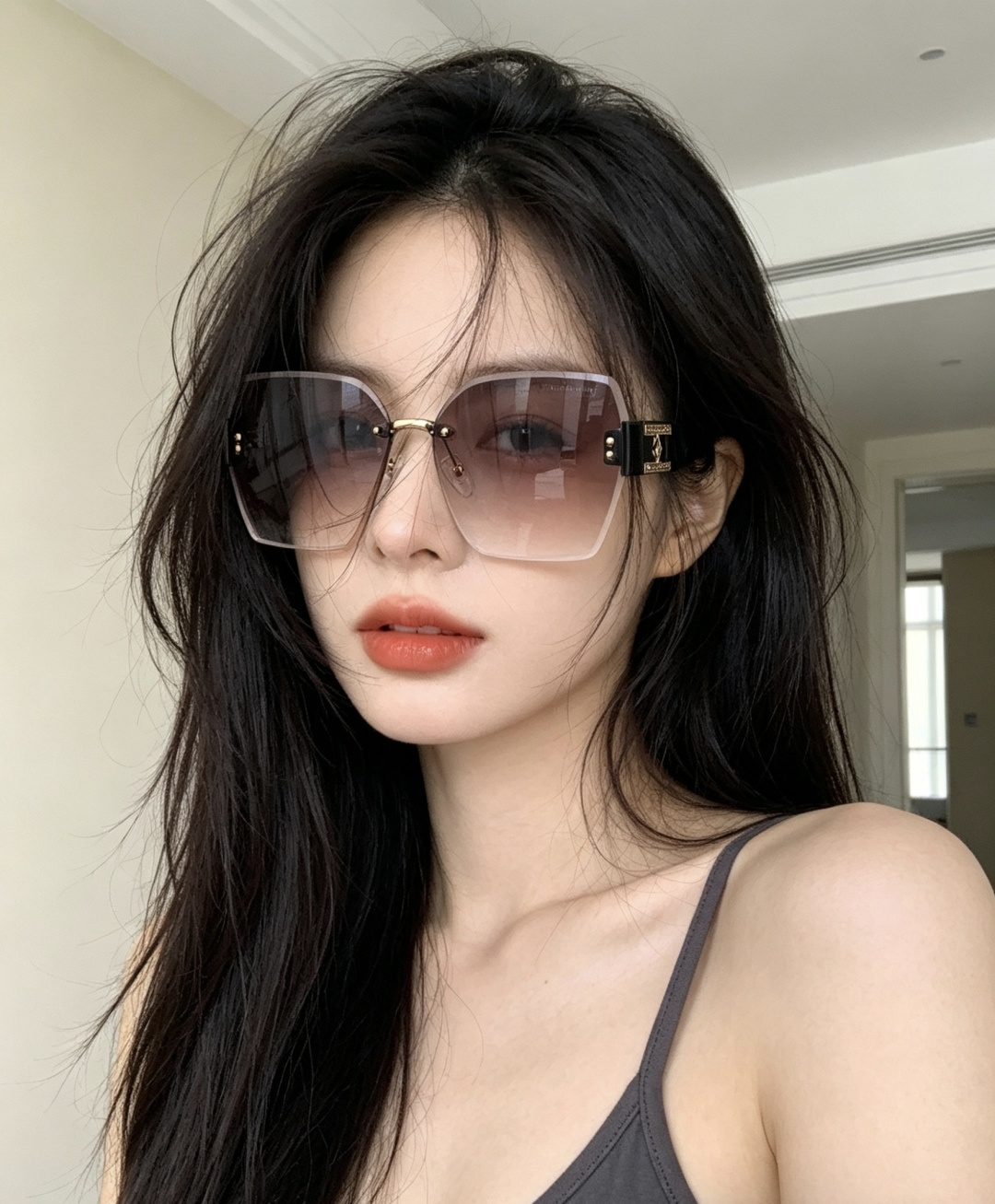 lv大框太阳镜墨镜经典的方框设计，不挑脸型，无论搭配大衣还是连衣裙都非常显气质预防紫外线 型号：L926
