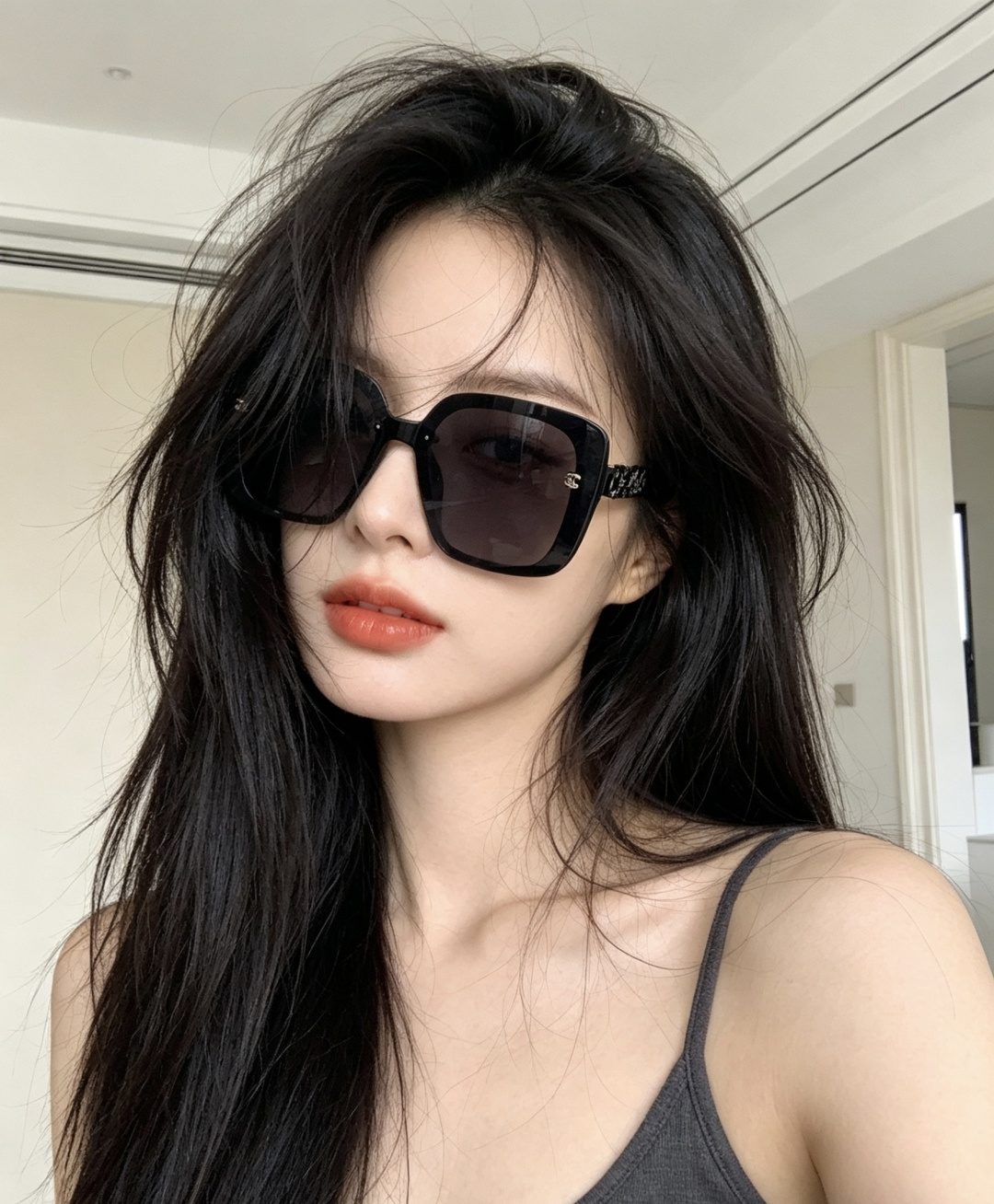 【CHANEL】香奈儿 新款潮流爆款 时尚圆框太阳镜 佩戴舒适 网红潮款墨镜 女士高清加厚偏光太阳镜🕶️