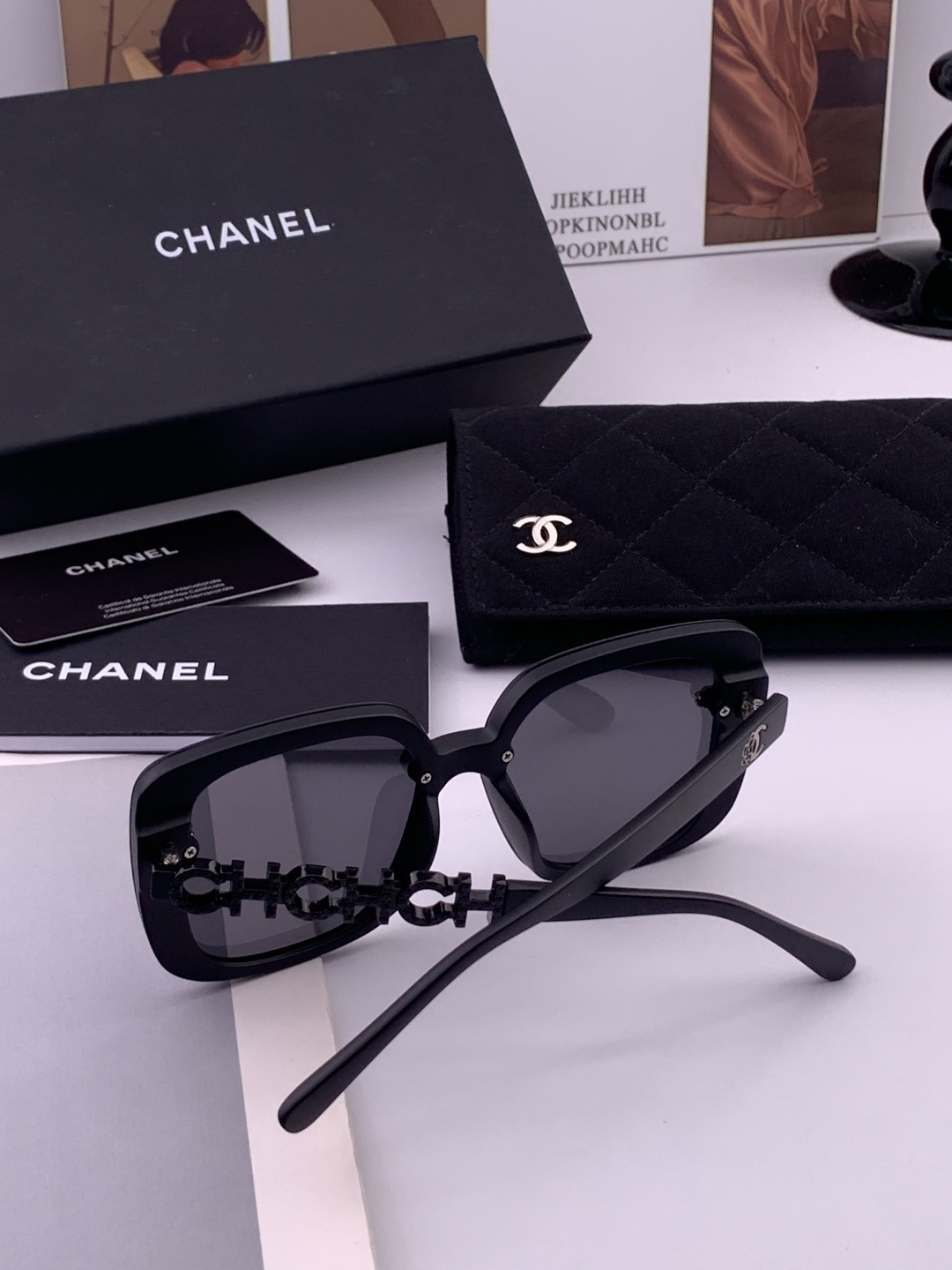 【CHANEL】香奈儿 新款潮流爆款 时尚圆框太阳镜 佩戴舒适 网红潮款墨镜 女士高清加厚偏光太阳镜🕶️