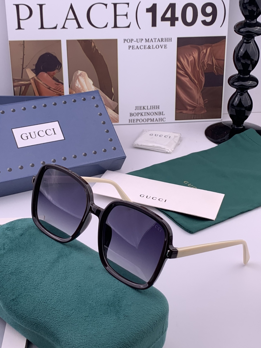 🔺GUCCI🔻古驰 GG方框太阳镜 完美品质 🎓独特设计 适合各种脸型 亮相时装周 超时尚百搭 实物精致